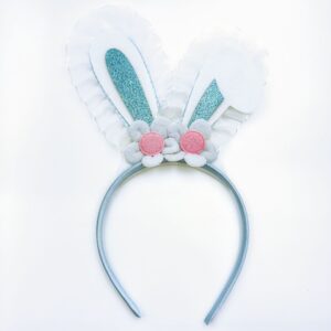 Flower lace rabbit ear headband (blue)
