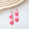 Wholesale Valentine's Day Peach Heart Acrylic Earrings