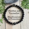 Wholesale Obsidian Bracelet Diamond Facet Gem Bracelet