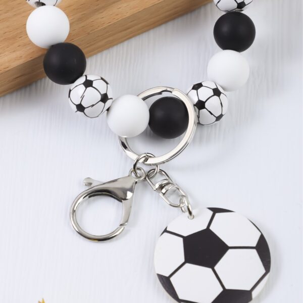 Wholesale Cartoon Sports Beaded Keychains Basketball Football Volleyball Pendant