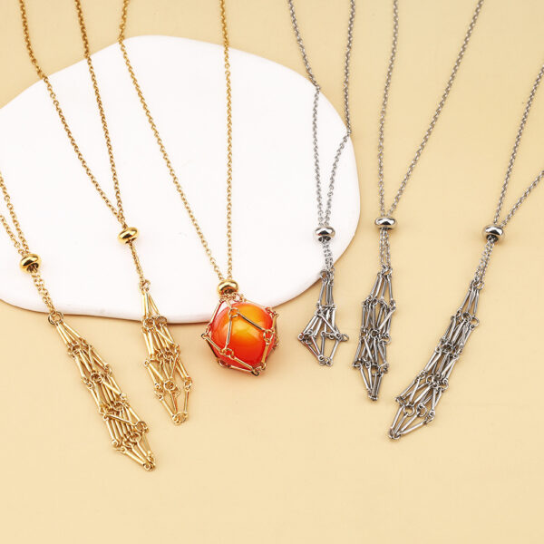 Wholesale Crystal Stone Mesh Bag Bamboo Knot