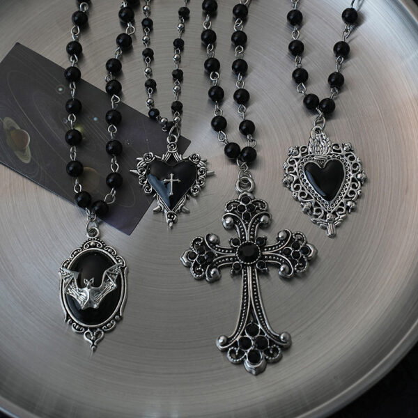 Wholesale Alloy Cross Tombstone Dark Gothic Necklace