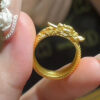 Wholesale Three circle coiled dragon phoenix auspicious opening ring