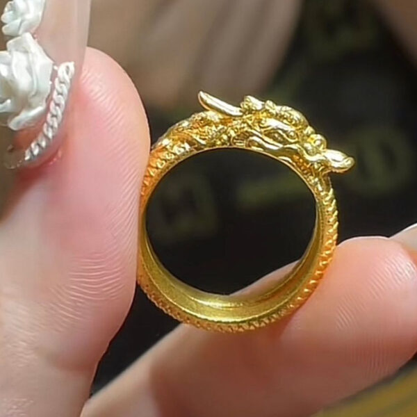 Wholesale Three circle coiled dragon phoenix auspicious opening ring