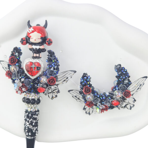 Wholesale Live stream play cute grain pen diy accessories small fresh clear lucky four-leaf clover alloy heavy industry accessories finished pen