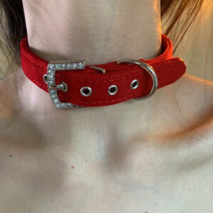 C1329-red velvet choker-necklace