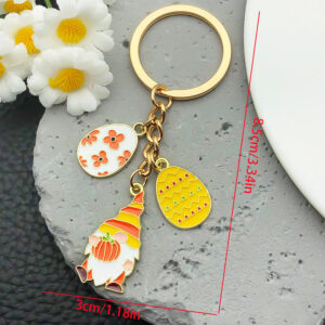 Ls258-thanksgiving yellow-orange hat dwarf keychain-10.7g [1 piece]
