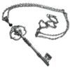 Wholesale Gothic silver skull key necklace