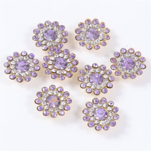 Crystal purple / 14mm three-layer sunflower (glass diamond)