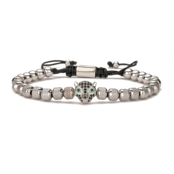 Wholesale Leopard Head Pineapple Bead Bead Adjustable Bracelet