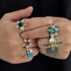O1CN01d4Zzyg2CWoWuvWeth_2206374998482-0-cib Wholesale Men's diamond-encrusted five-inted star irregular ring
