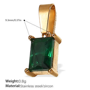 Pj466gng green zirconium gold pendant