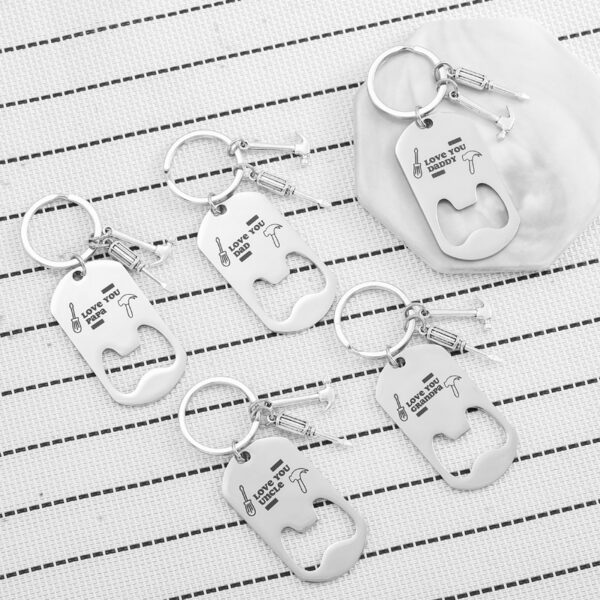 Wholesale Stainless steel engraved bottle opener metal keychain