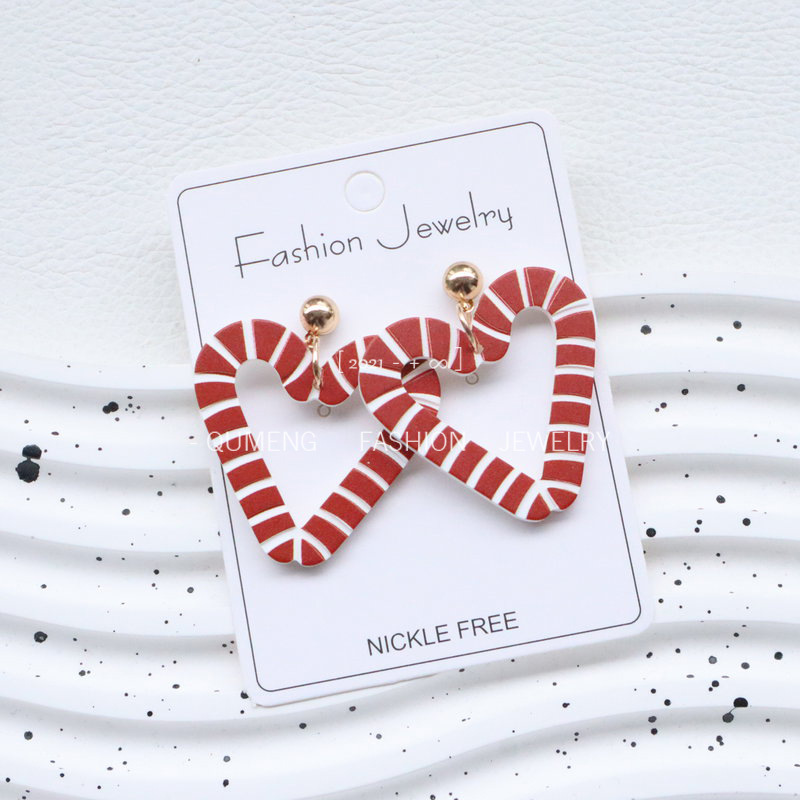 Wholesale Valentine's Day Cane Love Acrylic Earrings
