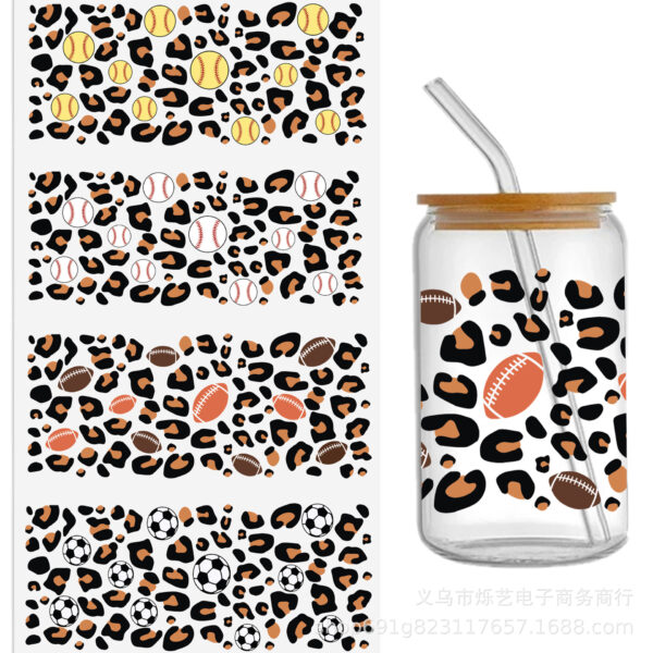Wholesale Food ball love UV DTF transfer Crystal label Cup sticker tear-off