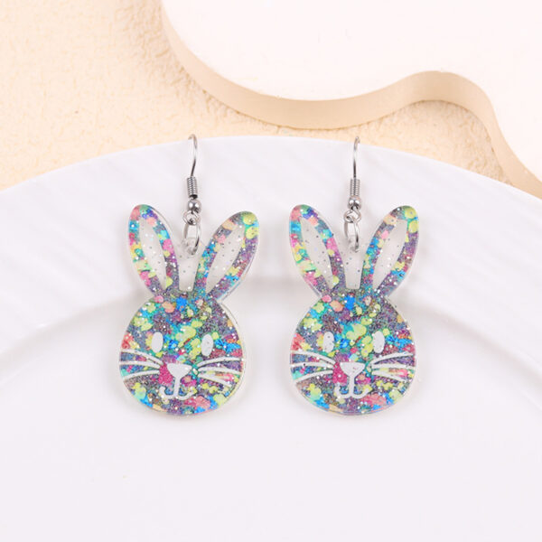Wholesale Easter Asymmetric Rabbit Easter Egg Acrylic Earrings