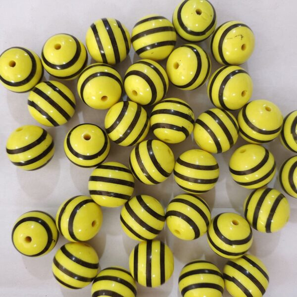 O1CN01d89Y2U1QErIISdnYc_2201245431945-0-cib Wholesale 5pcs 20mm Acrylic Yellow Bee Stripe Print Beads