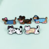 Wholesale Cute and adorable sausage dog cat alloy cartoon brooch