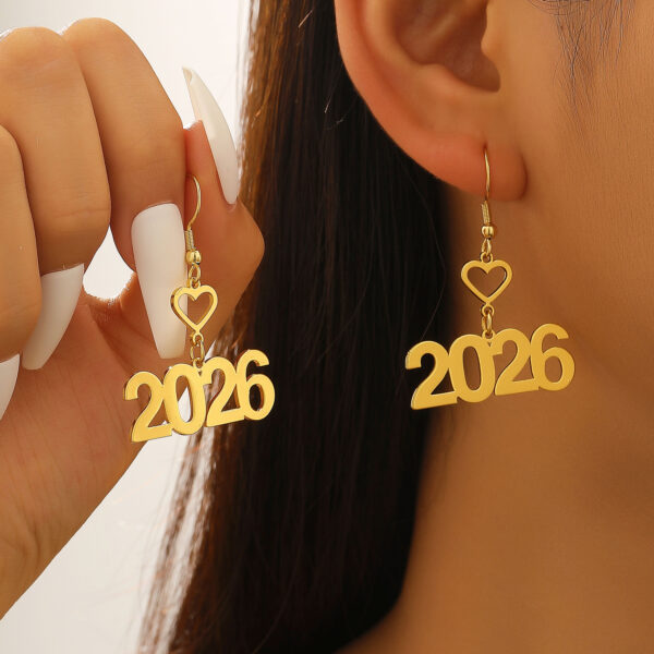 Wholesale 2026 Digital Glitter Hollow Earrings