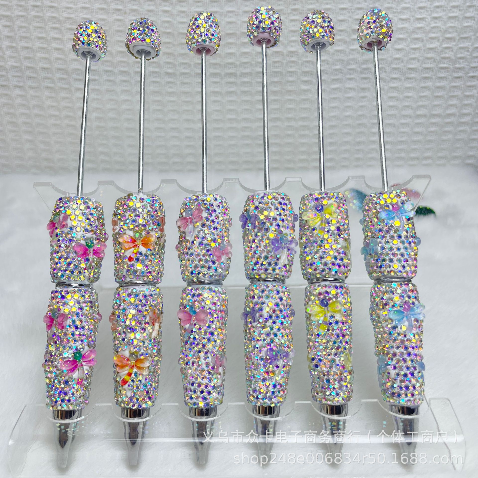 Wholesale agoy Style DIY Full Diamond Fancy Beadable Pens