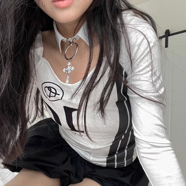 Wholesale White cross fake collar Gothic style necklace