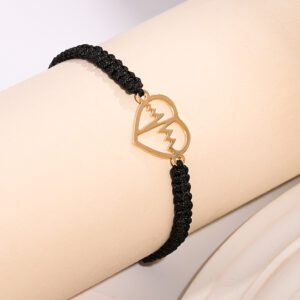Black rope + golden heart
