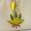 Wholesale Diamond-studded leaf keychain tassel metal creative accessory
