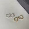 Wholesale White copper heart-shaped plain ring Valentine's Day earrings