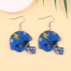 Wholesale Color-blocked Rugby Helmet-shaped Acrylic Earrings