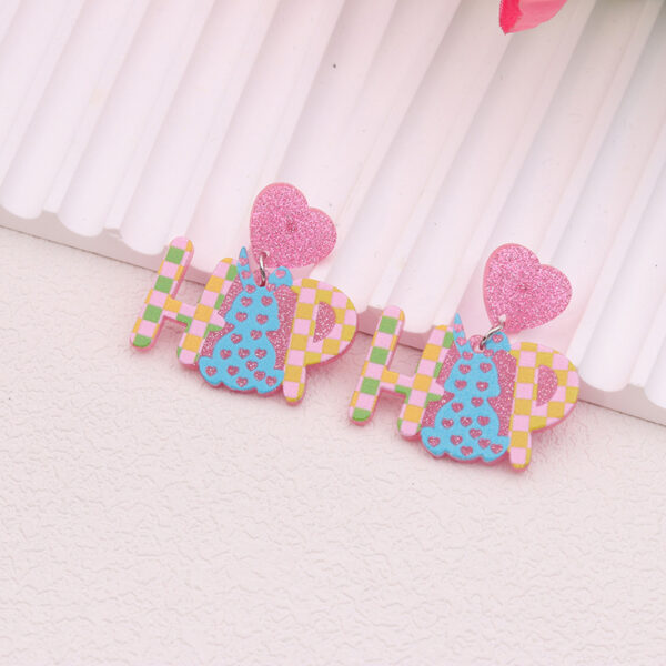 O1CN01dBtNPH1T3MB5OVYIL_2677772326-0-cib Wholesale Easter rabbit colored printed Easter egg acrylic earrings