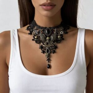 Lace Skull Necklace - X6364
