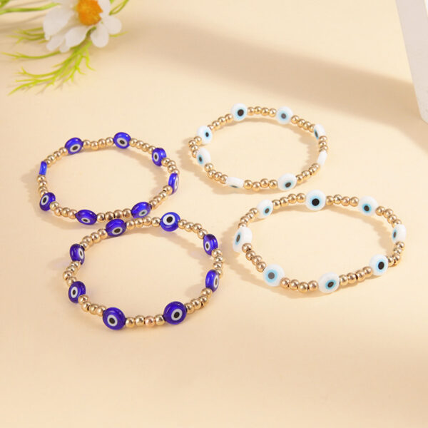 Wholesale Devil's Eye gold beads beaded bracelet