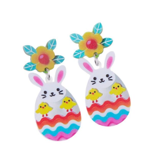 Wholesale Easter cartoon Easter egg bunny acrylic earrings