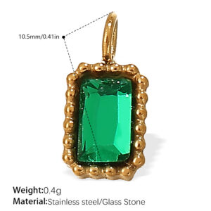 Pj465gng green stone gold pendant