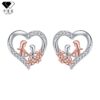 Wholesale Heart-Shaped Mother-Daughter Earrings Mother's Day Gift