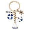 Wholesale Blue Sailing Lighthouse Life Buoy Keychain