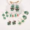 Wholesale St. Patrick's Day Clover Hat Flag Wine Glass Earrings