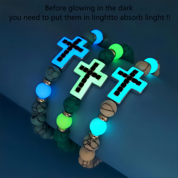 O1CN01dL0QWq2IVKnNew1dR_3919529291-0-cib Wholesale Turquoise luminous cross diamond studded prayer bead bracelet