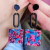 Wholesale Colorful square long acrylic earrings