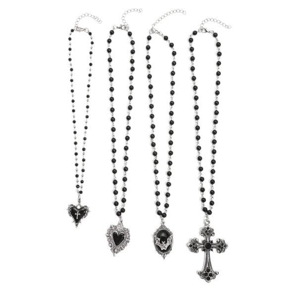 Wholesale Alloy Cross Tombstone Dark Gothic Necklace
