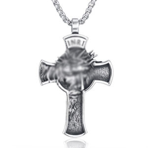 Wholesale Titanium Steel Retro Cross Pendant Necklace