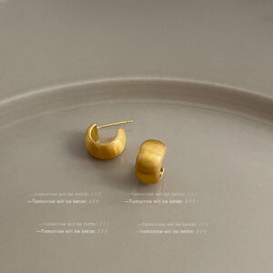 Gold brushed C- shaped-Silver Needle