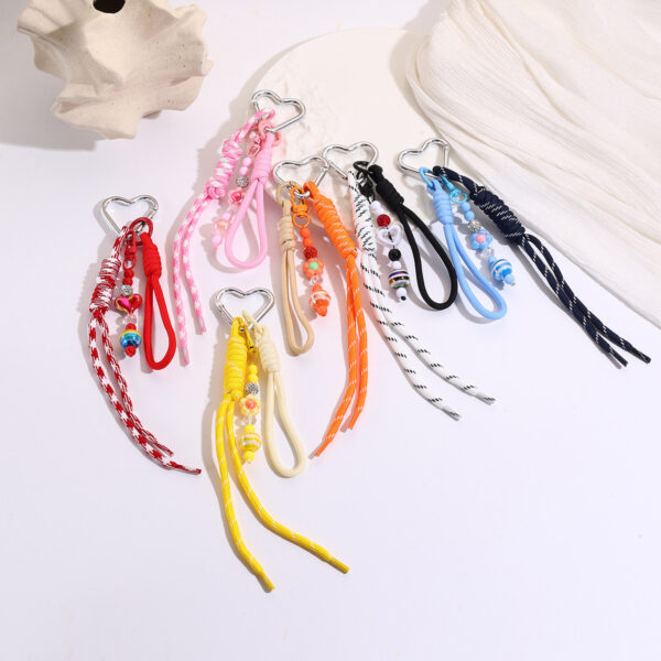 Wholesale Colorful Dopamine Hand-Woven Lanyard Keychain Braided Rope
