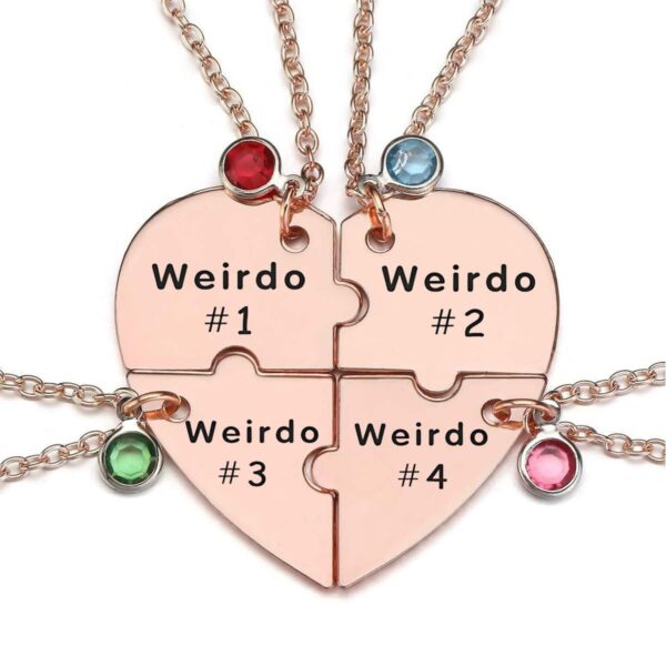 Wholesale December Birthday Stone Stainless Steel Love Puzzle Necklace