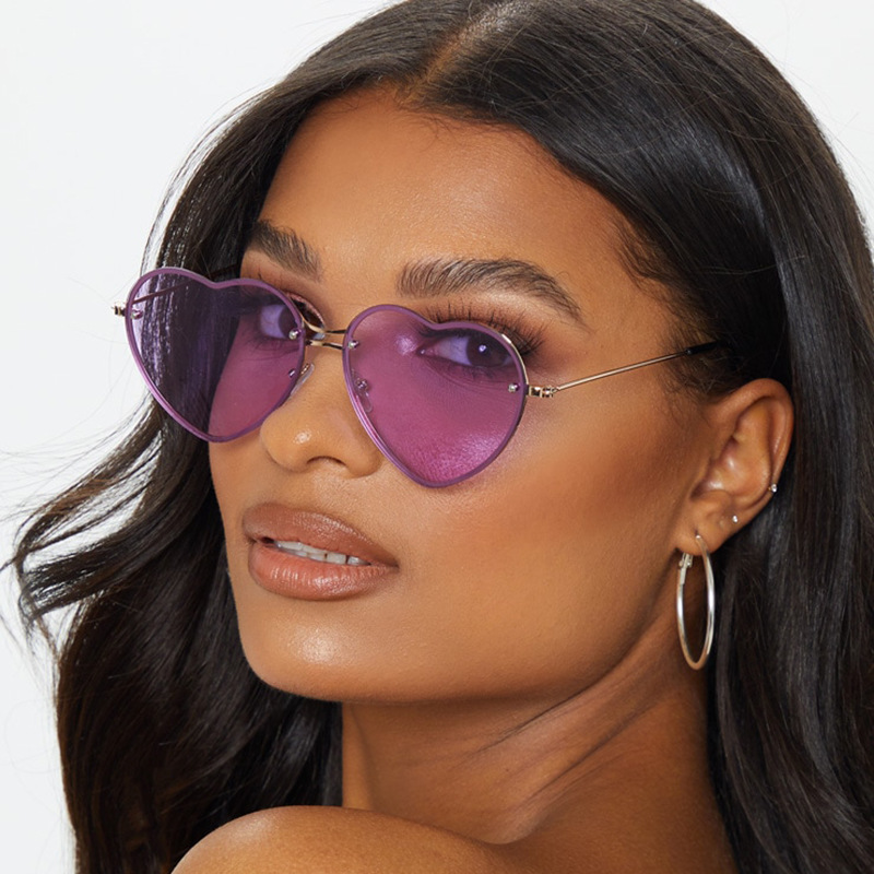 Wholesale frameless sunglasses with love glasses in stock