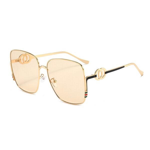 Wholesale gradient tea-colored sunglasses cross border square oversized sunglasses