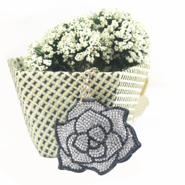 Wholesale Valentine's Day Multi-color Diamond Rose Flower Keychain