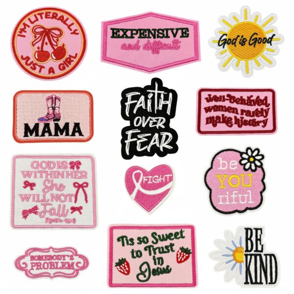 Wholesale Pink Kindness Encouragement Cloth DIY Patches Stickers
