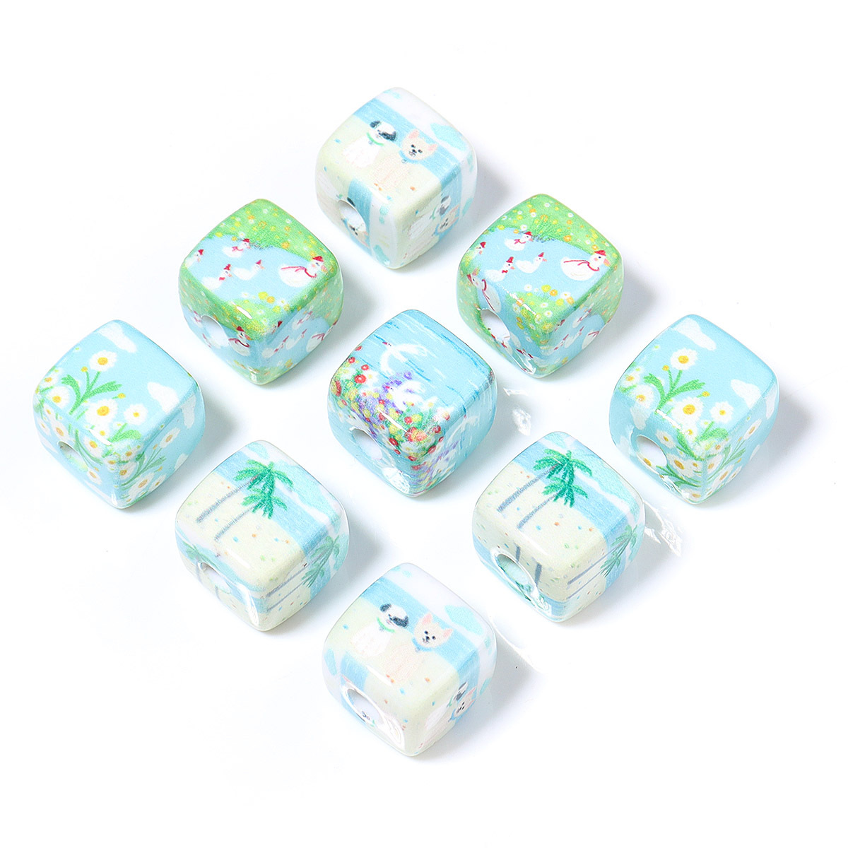 Wholesale Cute Landscape Animal Beach Series Acrylic Beads