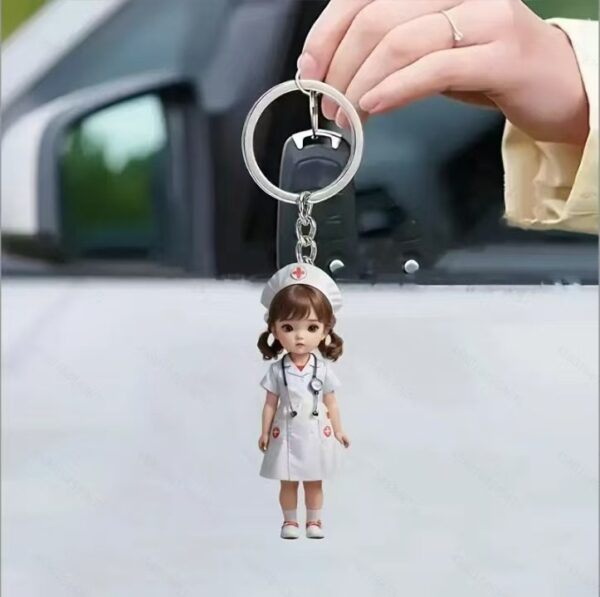 O1CN01dRmH7R1GppHVHOfMa_2220775170672-0-cib Wholesale Acrylic flat cute cartoon nurse keychain
